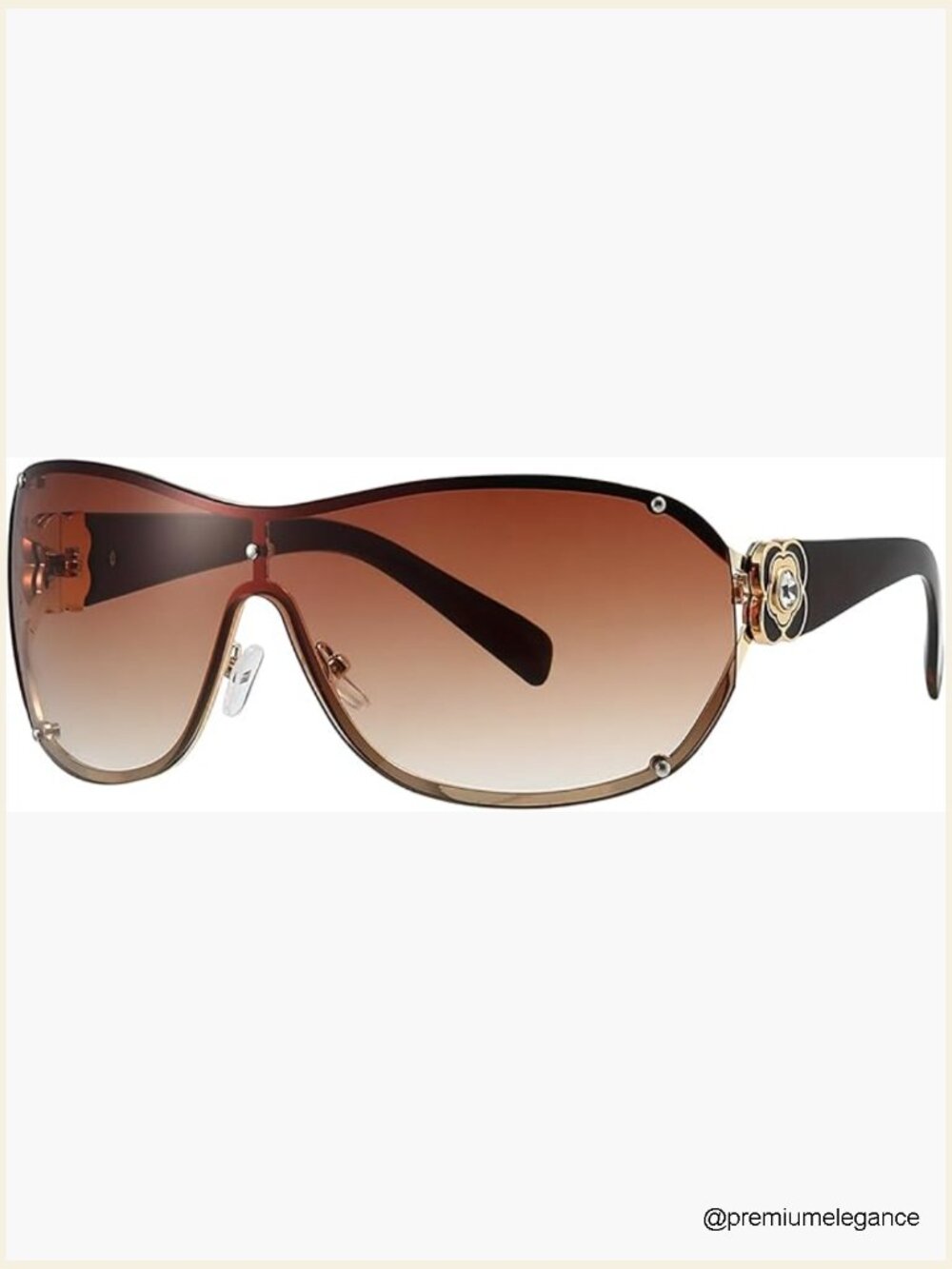 Oversized Y2K Wrap Around Shield Sunglasses Rimless Trendy UV400